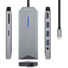 HUB AISENS 9 EN 1 USB C DOCK HDMI RJ45 3xUSB PD AUDIO SD MICRO SD GRIS 15CM