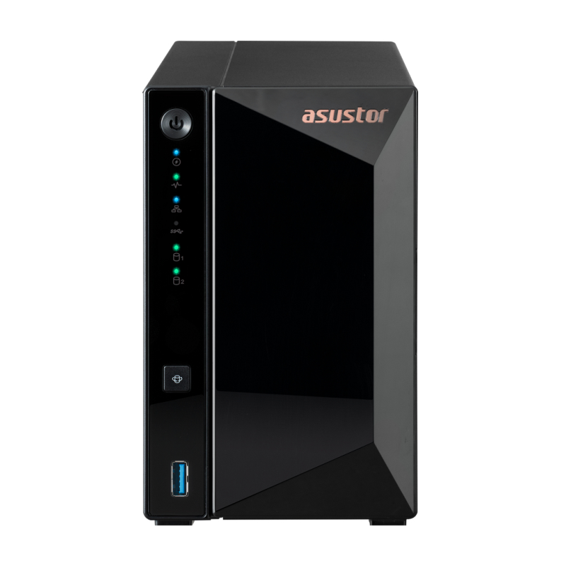 NAS ASUSTOR TOWER 2 BAY QUAD CORE 14GHZ 2GB DDR4 25GBE X1 USB32