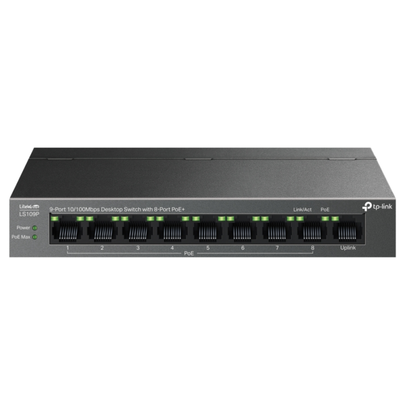 SWITCH DE SOBREMESA DE 9 PUERTOS A 10 100 MBPS CON 8 PUERTOS POE