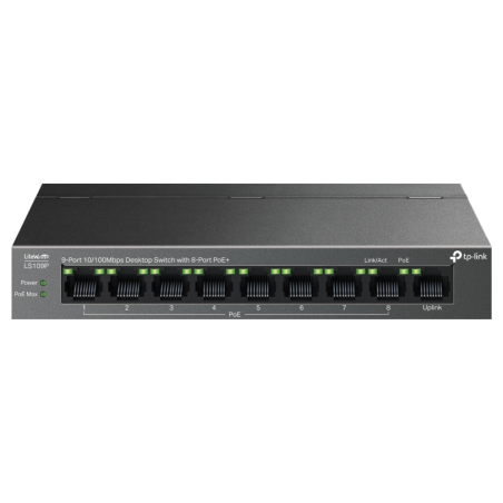 SWITCH DE SOBREMESA DE 9 PUERTOS A 10 100 MBPS CON 8 PUERTOS POE