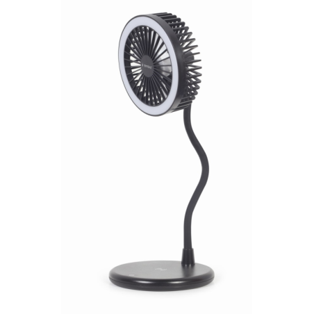 VENTILADOR DE SOBREMESA CON LAMPARA Y CARGADOR INALAMBRICO