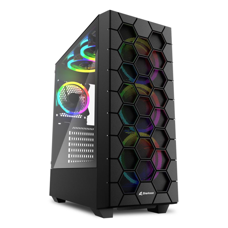 CAJA SHARKOON RGB HEX ATX 2XUSB30 SIN FUENTE NEGRO