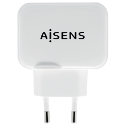 CARGADOR USB 17W AISENS 5V 34A 2xUSB CON CONTROL AI BLANCO