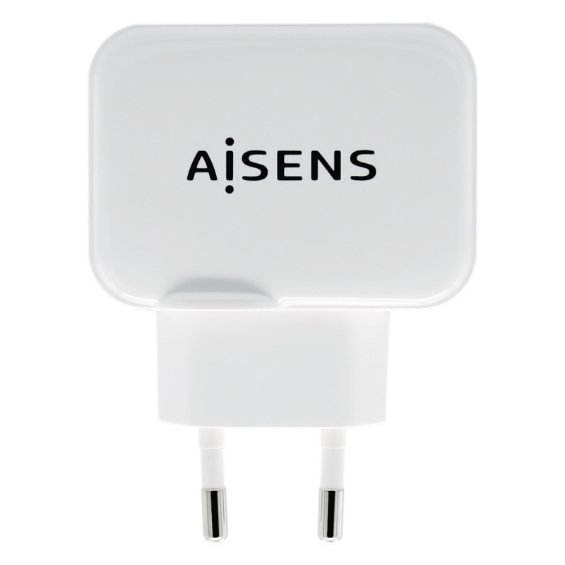 CARGADOR USB 17W AISENS 5V 34A 2xUSB CON CONTROL AI BLANCO