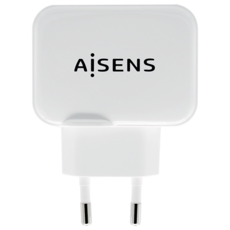 CARGADOR USB 17W AISENS 5V 34A 2xUSB CON CONTROL AI BLANCO