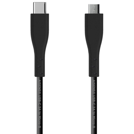 CABLE AISENS USB 20 3A TIPO USB C M MICRO B M NEGRO 2mts