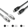 CABLE SUBBLIM 2X PREMIUM USB C TO USB C ALU BLACK SILVER