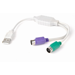 CABLE ADAPTADOR GEMBIRD USB MACHO A 2x PS2 HEMBRA BLANCO