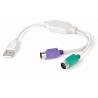 CABLE ADAPTADOR GEMBIRD USB MACHO A 2x PS2 HEMBRA BLANCO