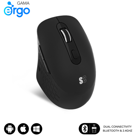 RATON SUBBLIM CURVE ERGO DUAL A BATERIA NEGRO