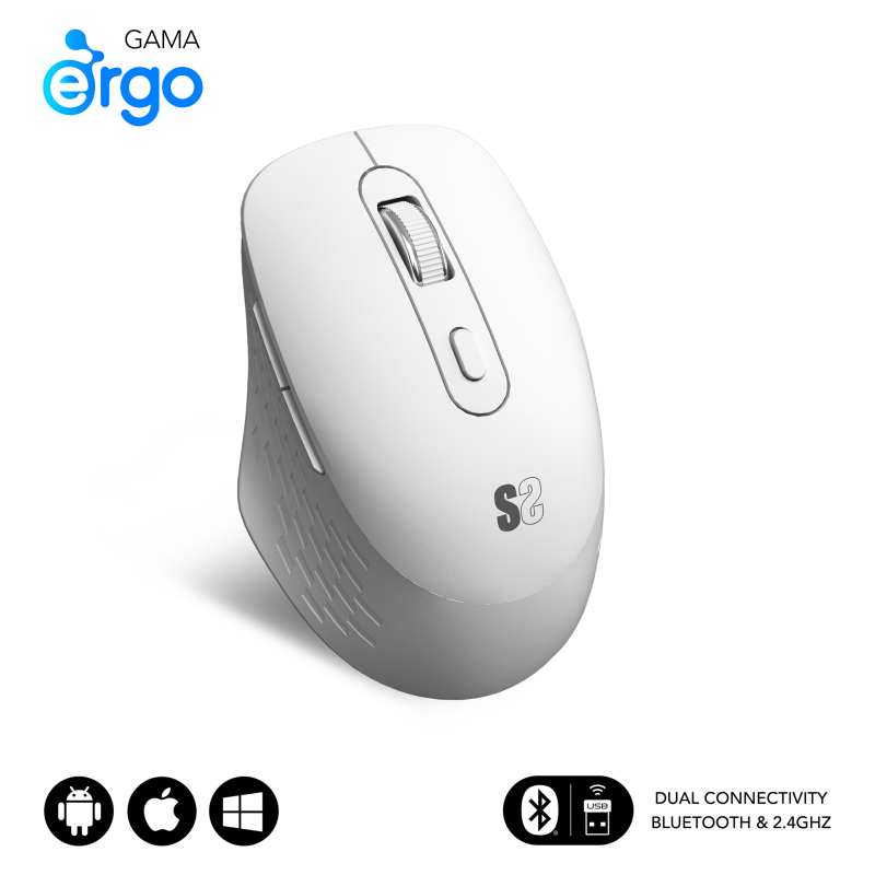 RATON SUBBLIM CURVE ERGO DUAL A BATERIA BLANCO