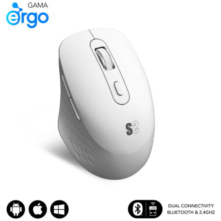 RATON SUBBLIM CURVE ERGO DUAL A BATERIA BLANCO