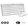 COMBO TECLADO RATON SUBBLIM MULTIDISPOSITIVO COMPACTO PLATEADO BLANCO BLUETOOTH