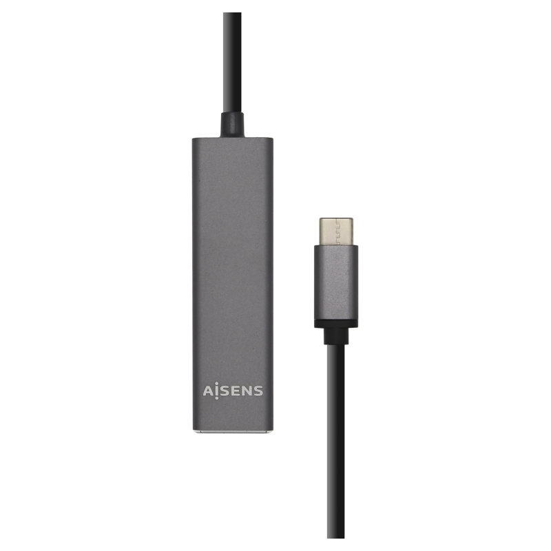 HUB AISENS USB 31 USB C USB C M 4xTIPO A H GRIS 15CM