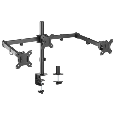 SOPORTE MESA AISENS 3 MONITORES 7KG 13 27 GIRATORIO INCLINABLE NEGRO