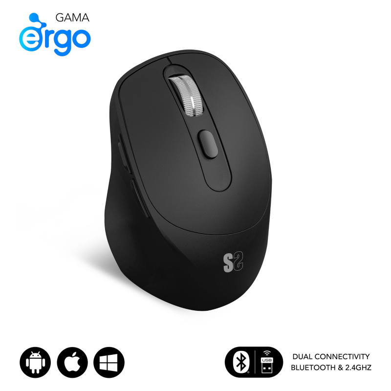 RATON SUBBLIM ERGO DUAL NEGRO RECARGABLE