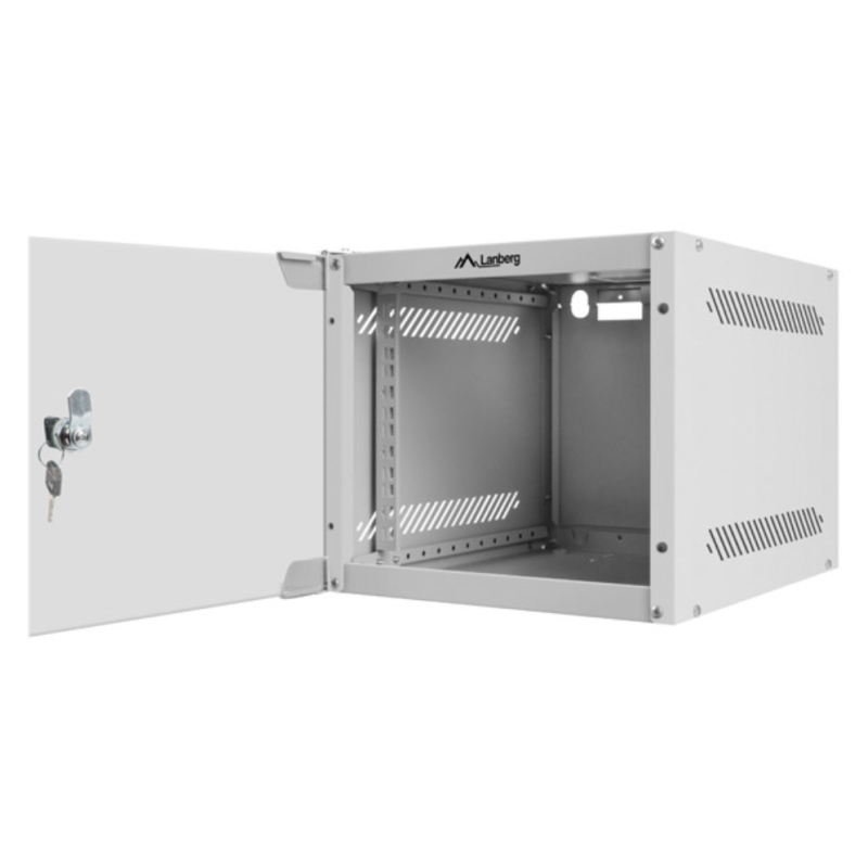 ARMARIO LANBERG MURAL RACK 10 4U 280X310 FLAT PACK SILVER PUERTA CRISTAL