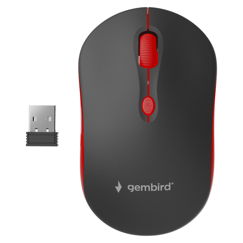 RATON OPTICO INALAMBRICO GEMBIRD NEGRO ROJO