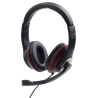 AURICULARES ESTEREO GEMBIRD COLOR NEGRO CON ARO ROJO