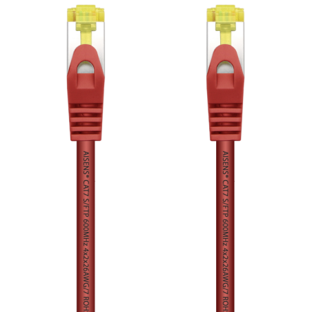 CABLE RED AISENS LATIGUILLO RJ45 LSZH CAT7 SFTP PIMF 25CM ROJO