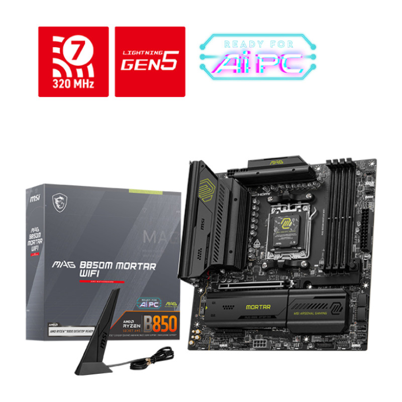PLACA BASE MSI MAG B850M MORTAR PCI E x16 Gen5 M2 Gen5