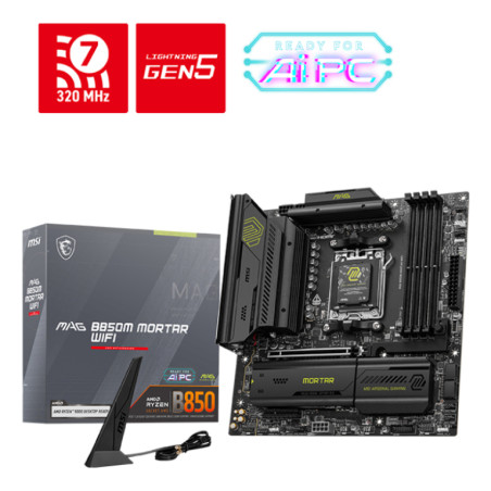 PLACA BASE MSI MAG B850M MORTAR PCI E x16 Gen5 M2 Gen5