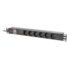 REGLETA LANBERG 1U 16A RACK 19 6X SOCKET SCHUKO NEGRO 2M