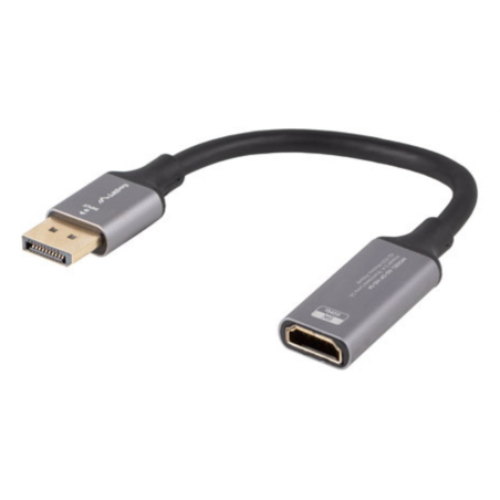 ADAPTADOR LANBERG 8K DISPLAYPORT MACHO HDMI HEMBRA 20CM
