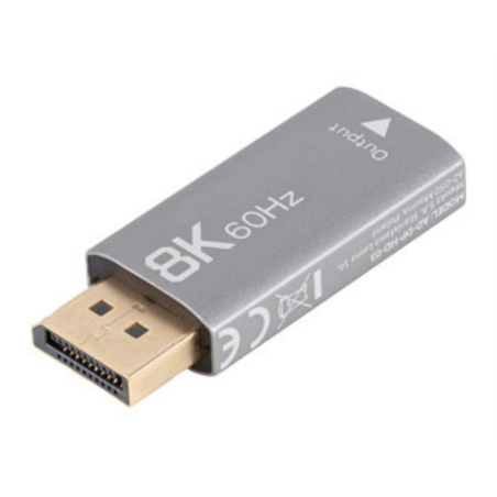 ADAPTADOR LANBERG 8K DISPLAYPORT MACHO HDMI HEMBRA