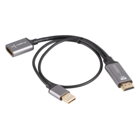 ADAPTADOR LANBERG 4K HDMI MACHO DISPLAYPORT HEMBRA 20CM