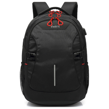 MOCHILA EWENT PARA PORTATIL 156 NEGRA CON CONEXION USB