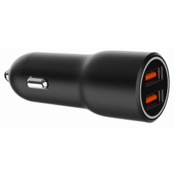 CARGADOR RAPIDO PARA COCHE GEMBIRD CON 2 PUERTOS USB QC30 36 W NEGRO
