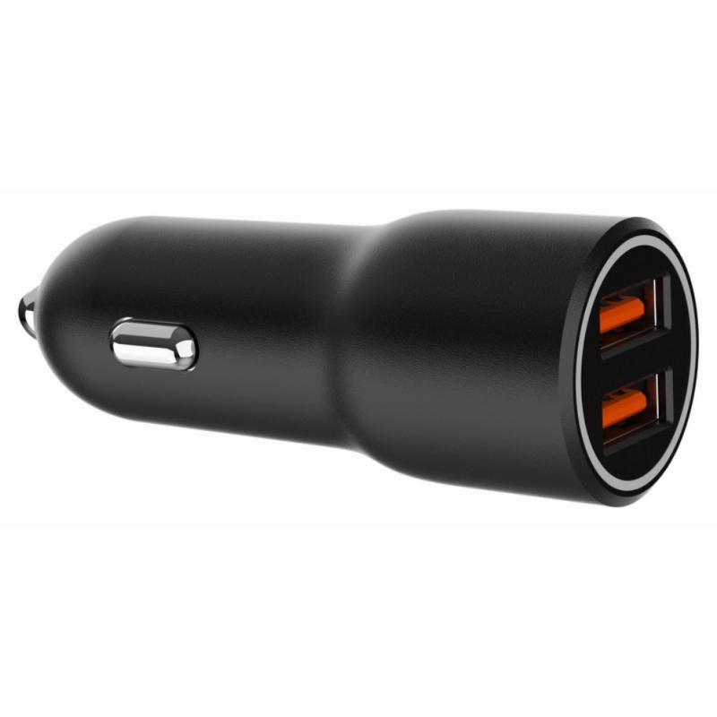 CARGADOR RAPIDO PARA COCHE GEMBIRD CON 2 PUERTOS USB QC30 36 W NEGRO