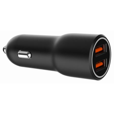 CARGADOR RAPIDO PARA COCHE GEMBIRD CON 2 PUERTOS USB QC30 36 W NEGRO