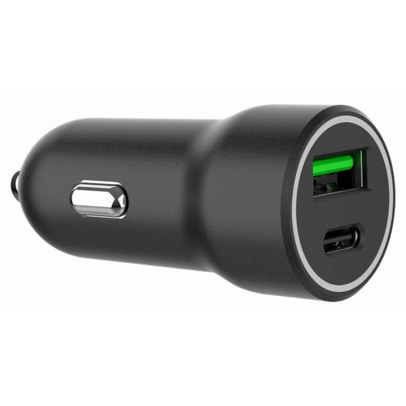 CARGADOR RAPIDO PARA COCHE GEMBIRD CON 2 PUERTOS USB TIPO C PD 20 W NEGRO
