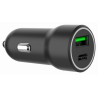 CARGADOR RAPIDO PARA COCHE GEMBIRD CON 2 PUERTOS USB TIPO C PD 20 W NEGRO