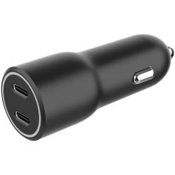 CARGADOR RAPIDO COCHE GEMBIRD POWER LIVERY 2 PUERTOS USB TIPO C 40 W NEGRO
