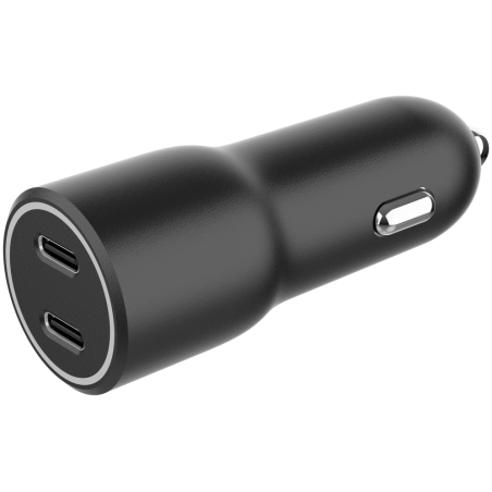 CARGADOR RAPIDO COCHE GEMBIRD POWER LIVERY 2 PUERTOS USB TIPO C 40 W NEGRO