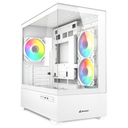 CAJA GAMING SHARKOON MK6 RGC MICRO ATX BLANCO 3XVENT 120MM 2XUSB SN FUENTE
