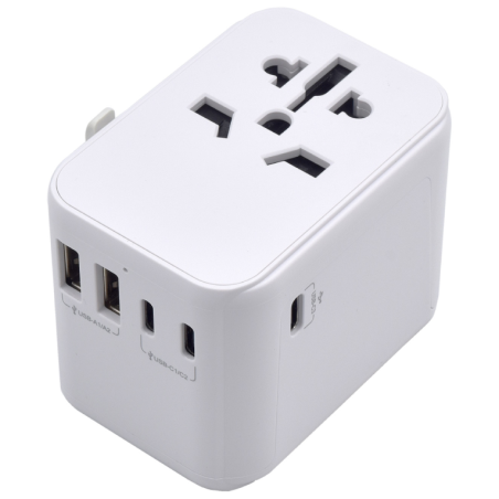 CARGADOR MOVIL EWENT ADAPTADOR DE VIAJE EU USA UK AUS 2 P USB Y 3 TYPE C