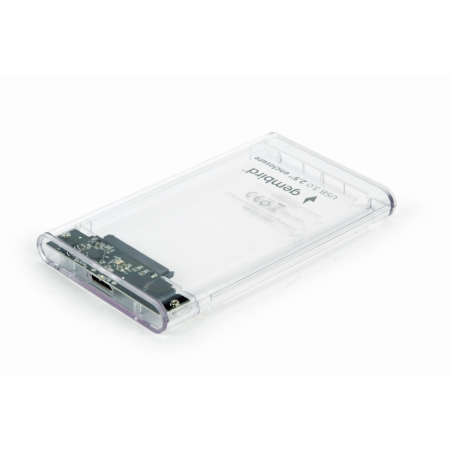 CARCASA DISCO DURO GEMBIRD SATA USB 30 25 TRANSPARENTE