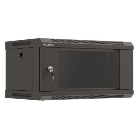 ARMARIO LANBERG MURAL RACK 19 4U 540X350 FLAT PACK NEGRO PUERTA CRISTAL