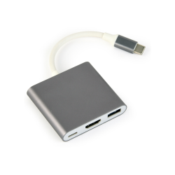 MULTIADAPTADOR GEMBIRD USB TIPO C GRIS ESPACIAL
