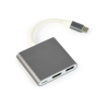 MULTIADAPTADOR GEMBIRD USB TIPO C GRIS ESPACIAL