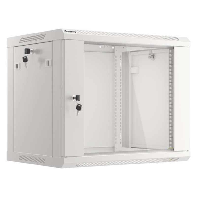 ARMARIO LANBERG MURAL 9U 600X450 RACK 19 FLAT PACK V2 PUERTA CRISTAL GRIS