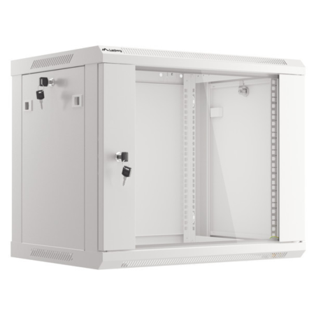 ARMARIO LANBERG MURAL 9U 600X450 RACK 19 FLAT PACK V2 PUERTA CRISTAL GRIS