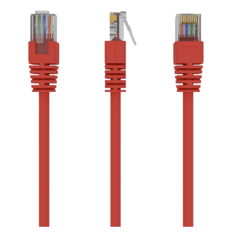 Cable CAT5E UTP moldeado 025m Rojo
