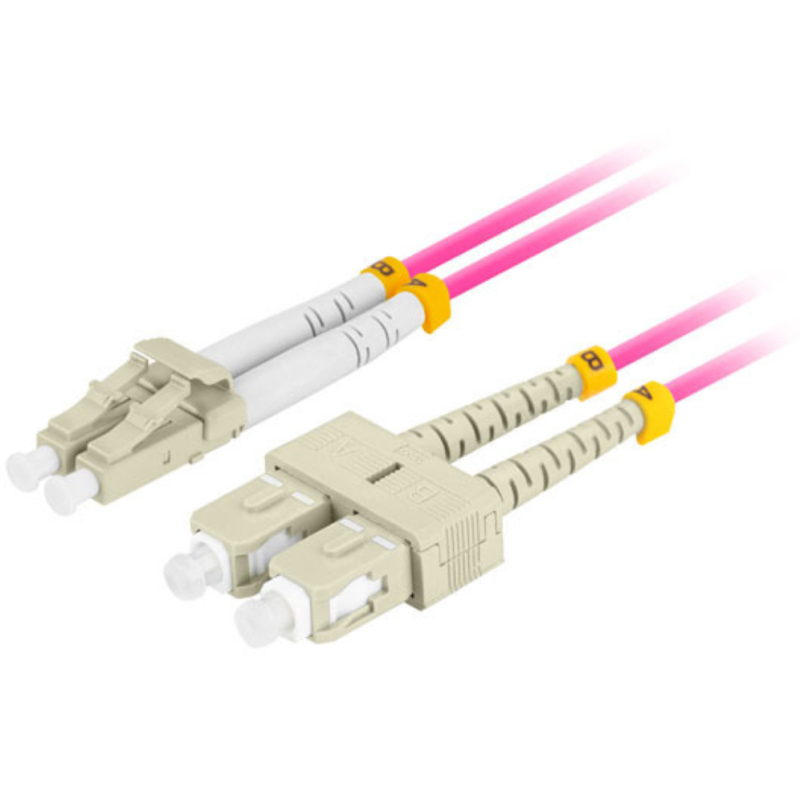 CABLE DE FIBRA OPTICA LANBERG 1M MULTI LC UPC SC UPC DUPLEX LSZH OM4 50 125 30