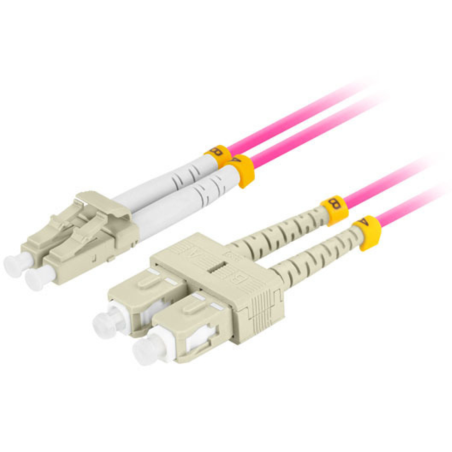 CABLE DE FIBRA OPTICA LANBERG 1M MULTI LC UPC SC UPC DUPLEX LSZH OM4 50 125 30