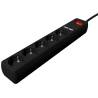 REGLETA CON CARGADOR USB 5 ENCHUFES 15 M USB 2A COLOR NEGRO